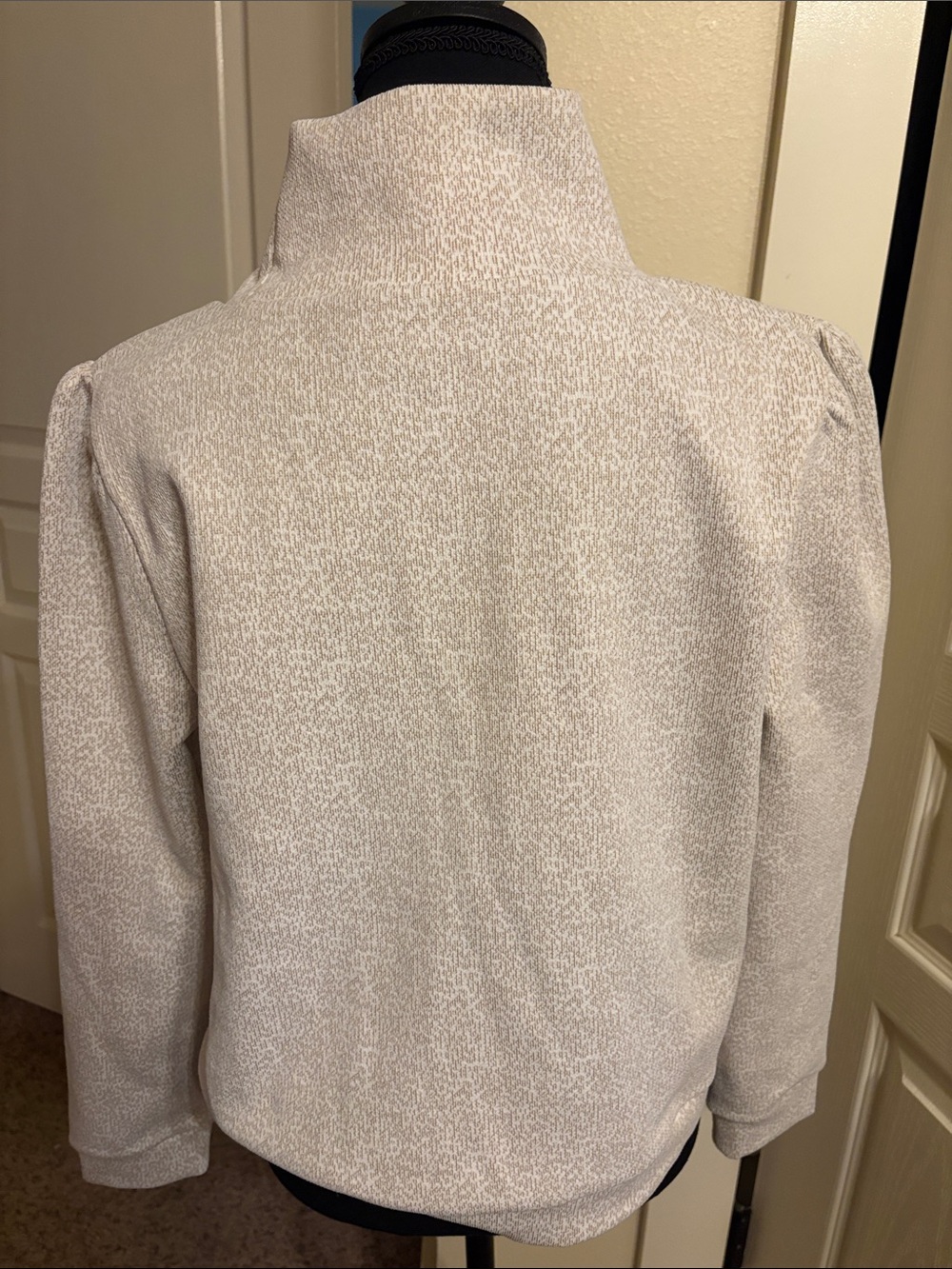 Women's Cream Textured Mock Neck Sweater - Picture 4 of 5